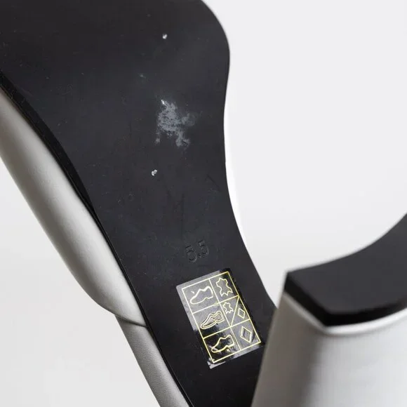 ✨ Jeffrey Campbell Square Toe Sandal Mule Inspired Heels White NEW - Picture 16 of 16